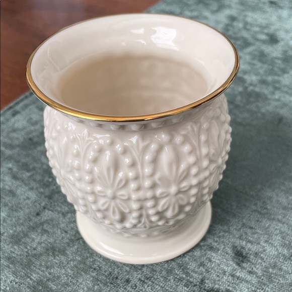 Lenox Other - Vintage Lenox beaded Ceramic Vase /Votive holder with Gold Rim